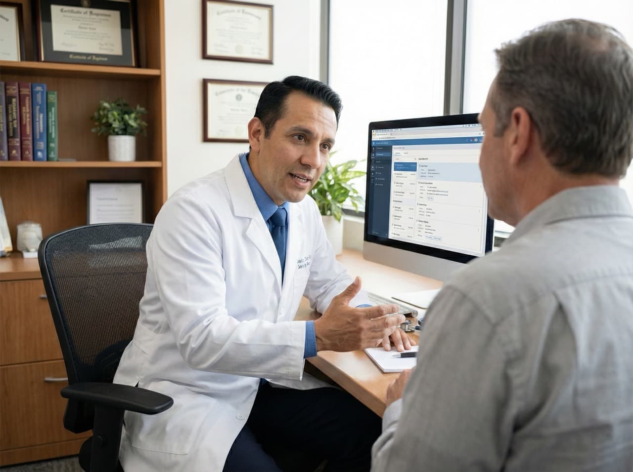 Dr. Agustín Acevedo en consulta